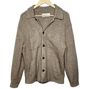 Abercrombie & Fitch Soft AF Sweater Tan Knit Cardigan Sweater Jacket Mens Size S